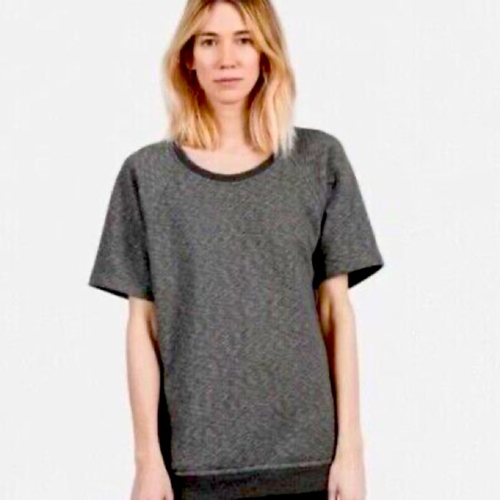 Everlane navy marled tunic short sleeved sweatshirt